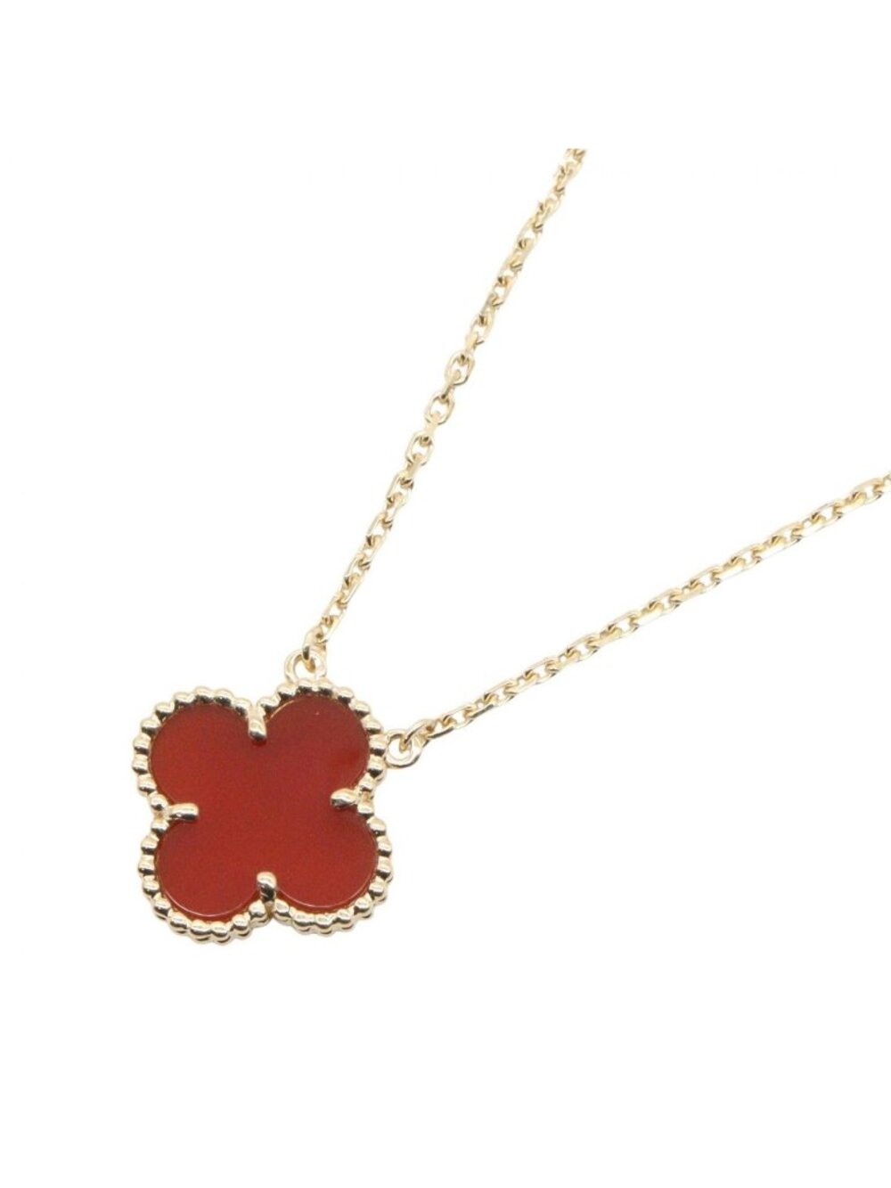 Van Cleef & Arpels Necklace Vintage Alhambra Carnelian 42 18k
